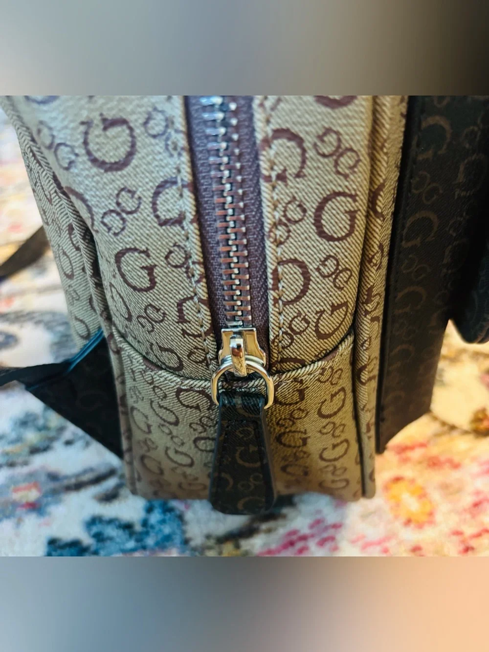 GUESS Los Angeles Monogram Mini Backpack